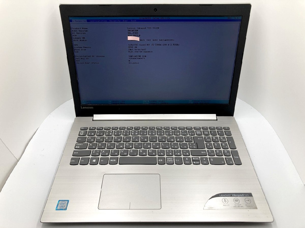 【大分発送】【ジャンク品】LENOVO / ideapad 320-15IKB / 80XL / Core i5-7 / ノートパソコン /中古品_画像1