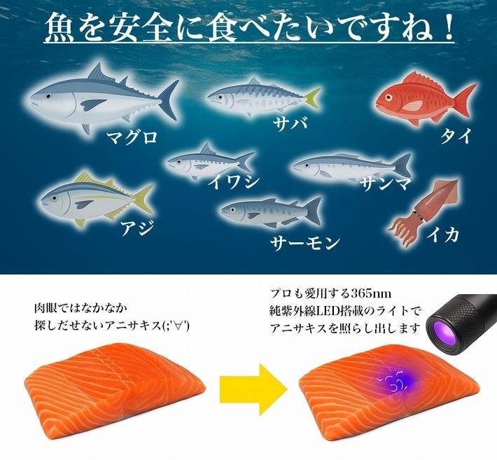 anisaki скользящий UV ультрафиолетовые лучи свет черный свет 365nm заряжающийся TYPE-C зарядка USB рыбалка compact 7986716 1 шт. черный новый товар
