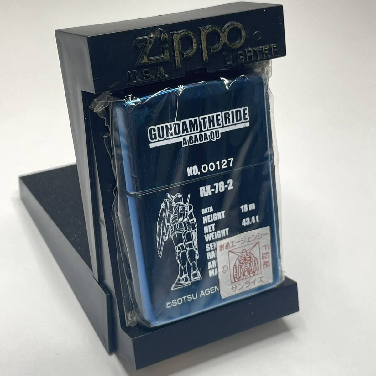 【限定品】Zippo 機動戦士ガンダム GUNDAM THE RIDE A-BAOA-QU RX‐78‐2 No.00127 1999年11月製造_画像2