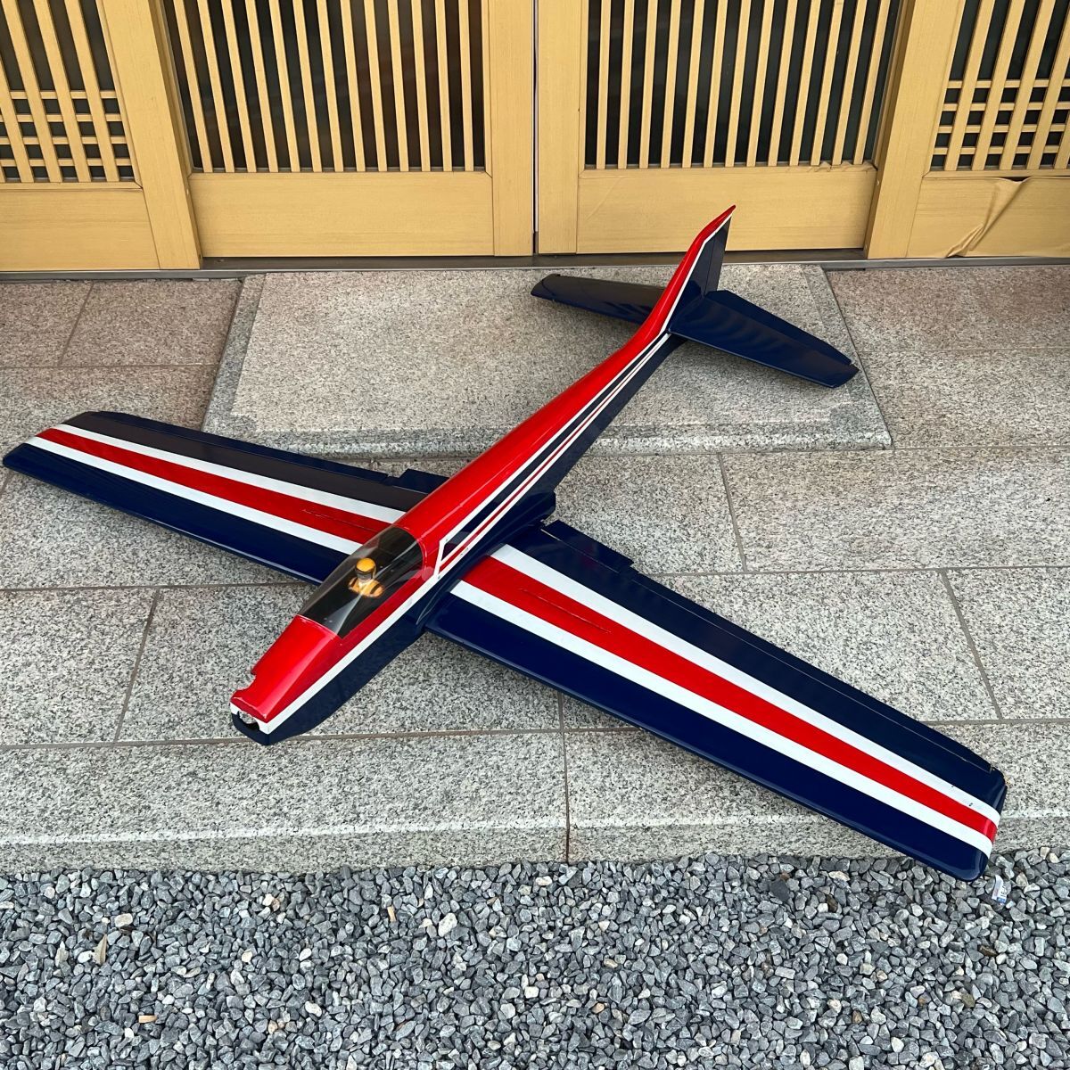 スポーツアクロ機 40-60クラス トリコロール塗装 木製RC飛行機 パターン機 O.S.MAX対応 ヴィンテージ_画像1