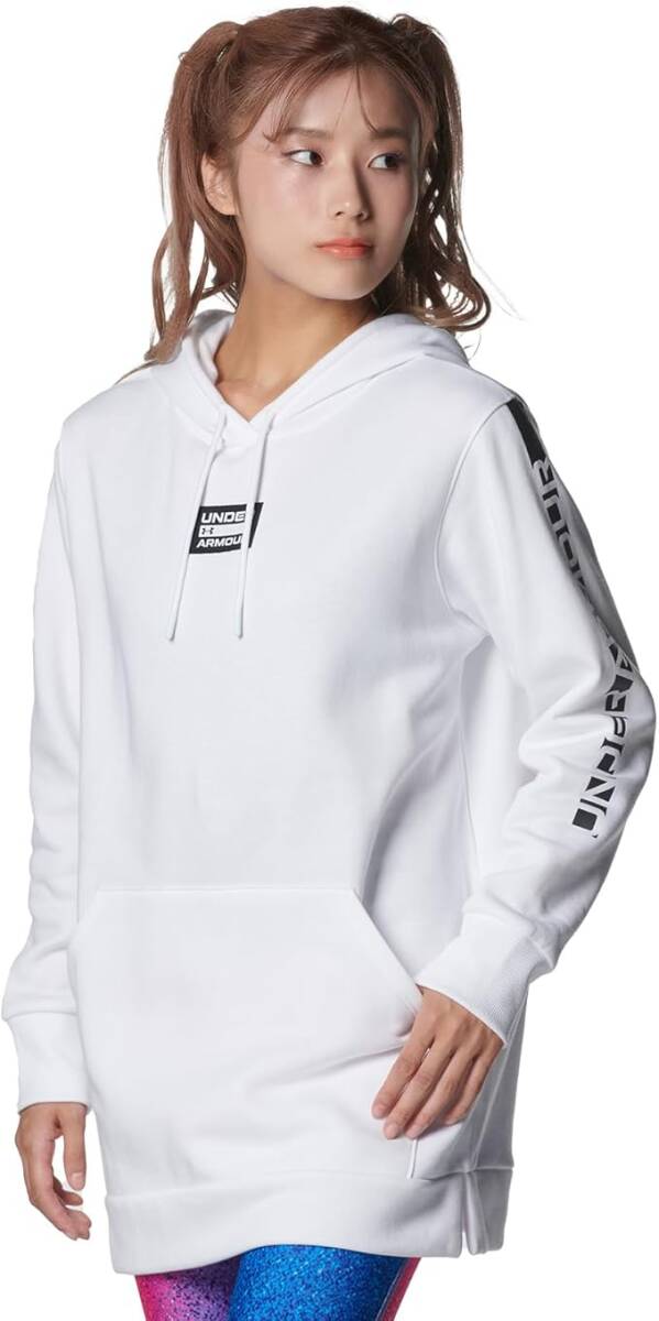送料無料！ 新品未使用 タグ付き UNDER ARMOUR アンダーアーマー UA ライバルフリース オーバーサイズド フーディー 1381241 Ｌサイズ 白_画像1