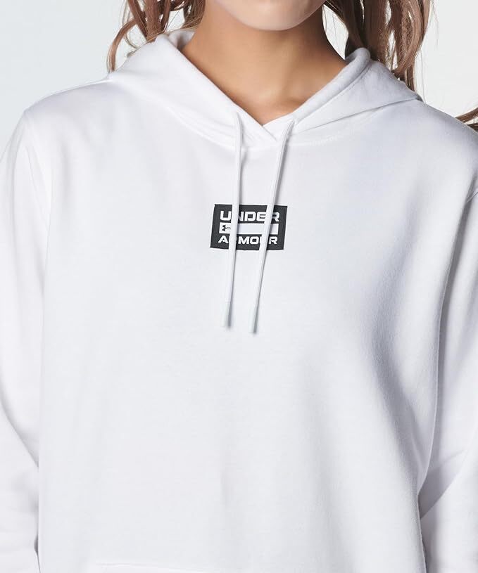 送料無料！ 新品未使用 タグ付き UNDER ARMOUR アンダーアーマー UA ライバルフリース オーバーサイズド フーディー 1381241 Ｌサイズ 白_画像6