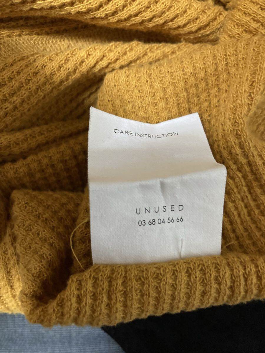 unused 14SS 名作 サーマルタンクトップ ロング マスタード イエロー Tシャツ ワッフル _画像7