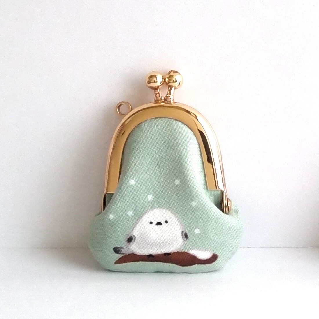 ●櫻●【小さいがま口】豆姫♪591・コインやアクセサリーの持ち運びに♪【送料無料】がま口小物入,薬ケース,財布,シマエナガ,雪の妖精,天使_画像1