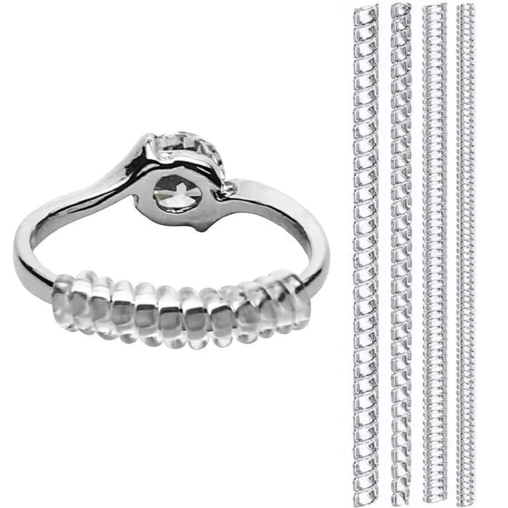 【特価商品】リングストッパー adjuster 銀磨きクロス布付き ring リングアジャスター 4本セット サイズ調節 指輪_画像1