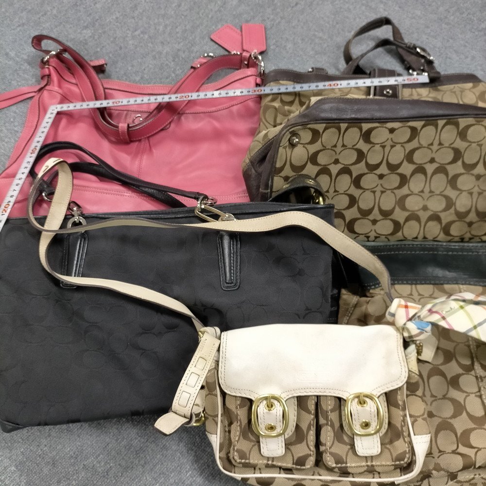 COACH / コーチ レディースバッグ 5点セット シグネチャー・レザー・ピンク 5150182 5150183_画像1