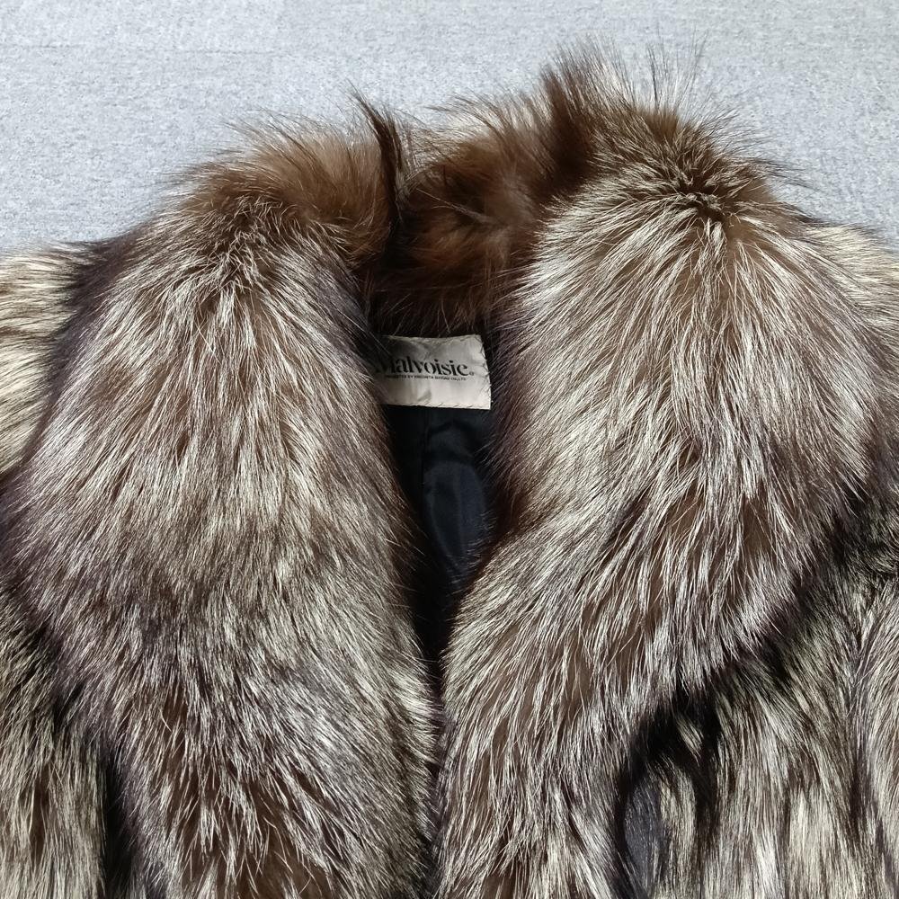 Malvoisie シルバーブラウン リアルファーコート レディース 3608175_画像4