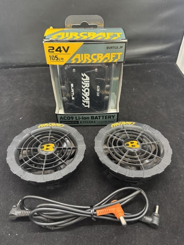 ■中古品 BURTLE バートル 空調服用 バッテリー ファンセット AC09 AC08-1/08-2_画像1