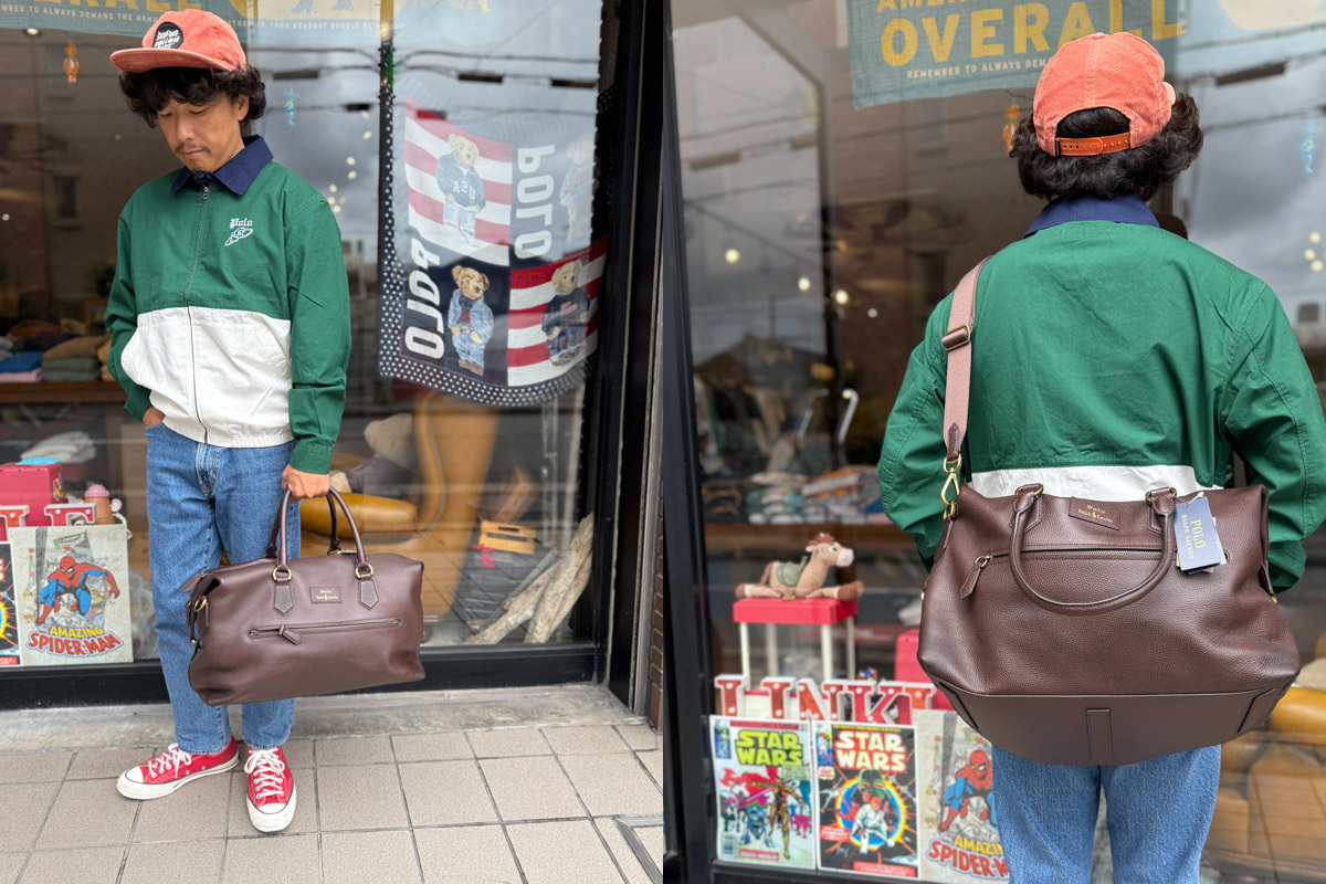 Polo Ralph Lauren(ポロ ラルフローレン)ペブルド レザー ボストン バッグ【 ショルダー ウィークエンダー 旅行 出張 】_画像9