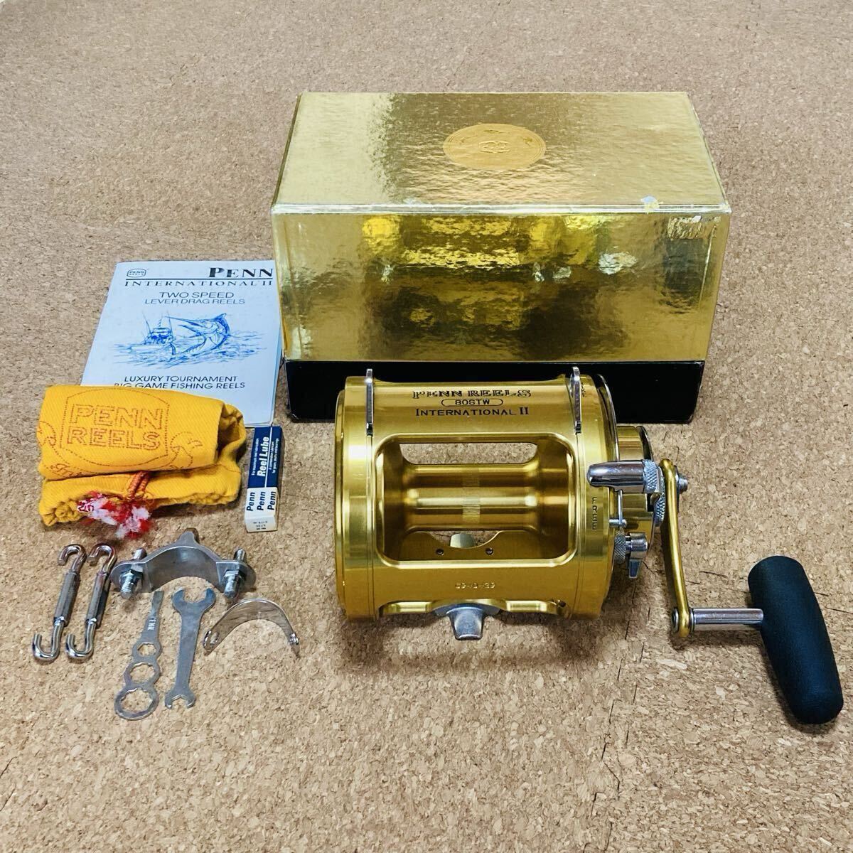 ペンリール インターナショナルII 80STW 美品 右ハンドル レバードラグ 船釣り 大物用 トローリング 泳がせ PENN INTERNATIONAL_画像1