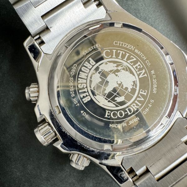 ◆ シチズン エコドライブ CITIZEN Eco Drive プロマスター ソーラー 腕時計 C660-S067626 箱付き メンズ ウォッチ 純正ブレス 黒文字盤_画像2