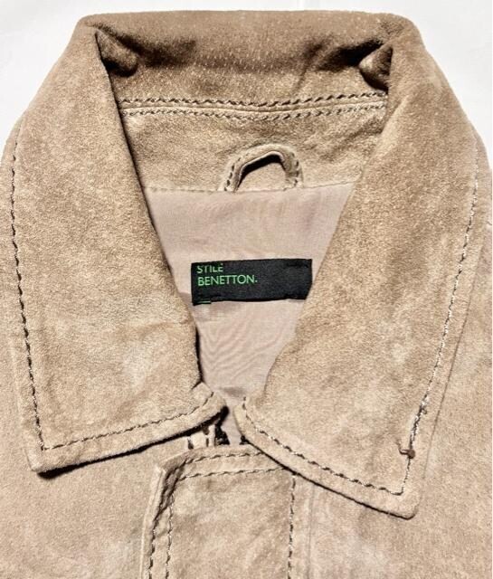 即落送料無料 BENETTON ベネトン 革 レザー ジャケット 44 イタリア ITALY 海外 ブランド ライダース アメカジ ワーク ミリタリー アウター_画像5