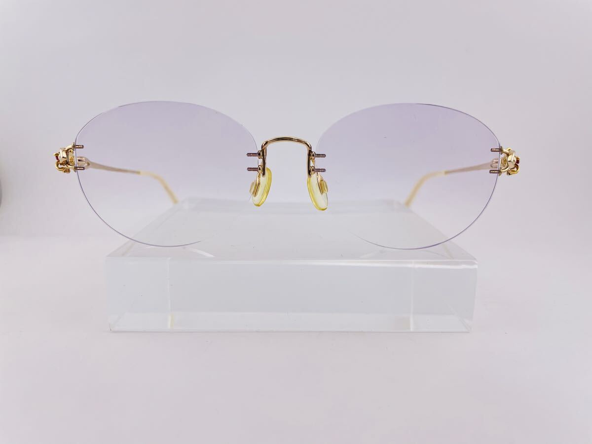 QA51 K18 DEC HOYA EYE JEWELRY ルビー サファイア アイジュエリー 眼鏡フレーム メガネ サングラス GOLD 金色 宝飾 ダイヤ 金台_画像2