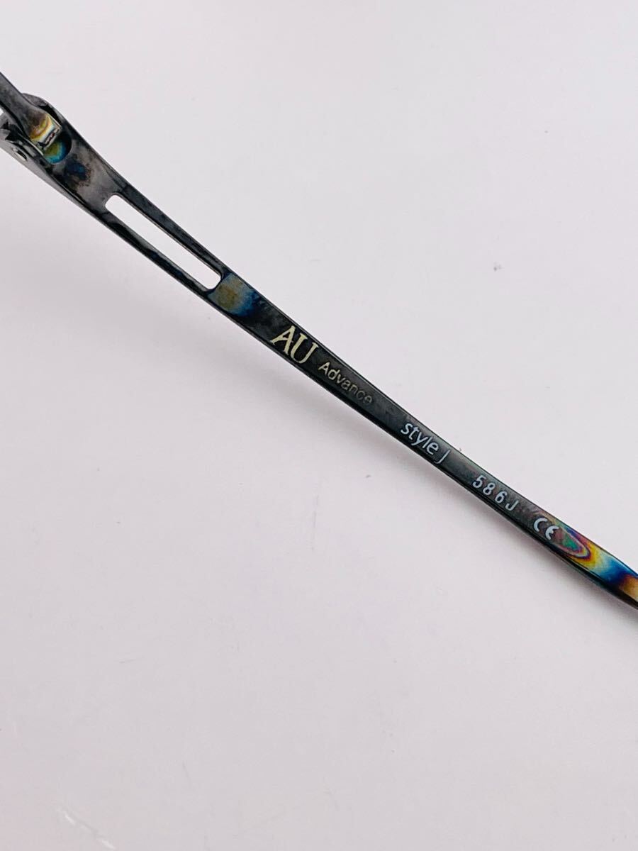 Qa87 k14 DEC AU Advance 眼鏡 フレーム ブラック チタン 日本製 ビンテージ メガネ (JP.Au k18-548-750) 眼鏡フレーム_画像6