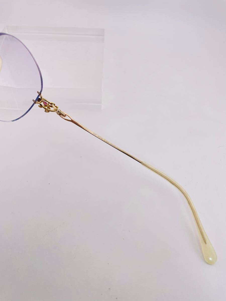 QA51 K18 DEC HOYA EYE JEWELRY ルビー サファイア アイジュエリー 眼鏡フレーム メガネ サングラス GOLD 金色 宝飾 ダイヤ 金台_画像6