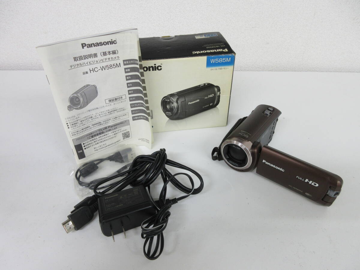中古 ビデオカメラ Panasonic FUUL HD HC-W585M Wi-Fi パナソニック ※通電のみ確認済 /き_画像1