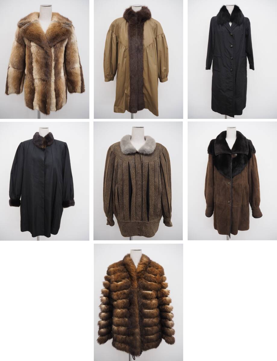 ■リアルファー■ハーフ/ロング■まとめ7枚セット■在庫処分品■同梱不可■_画像1