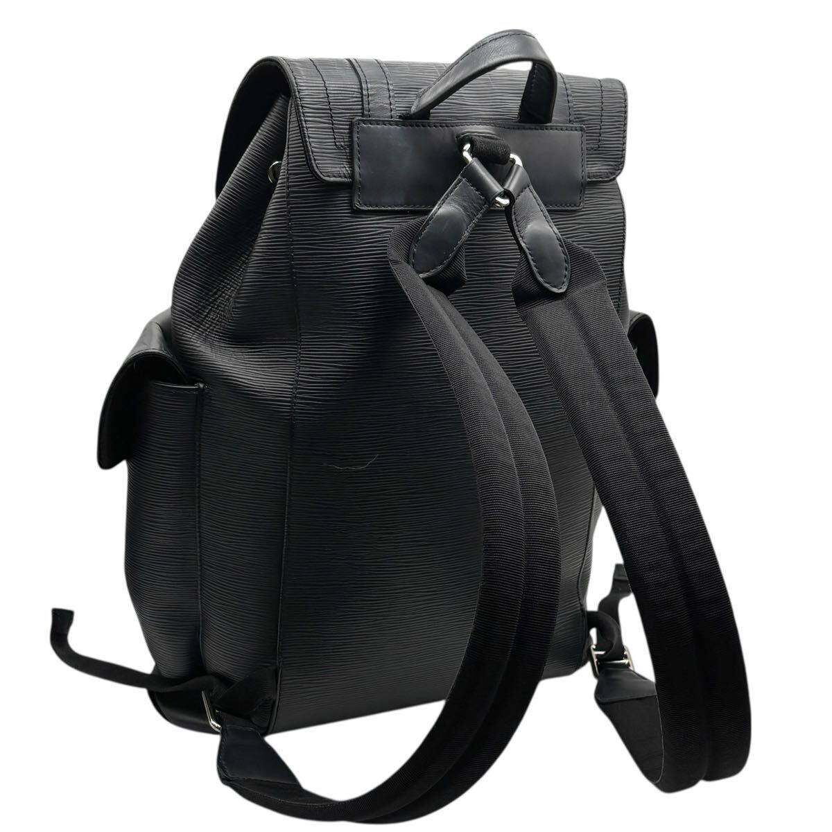 【美品】LOUIS VUITTON ルイヴィトン エピ クリストファーPM リュック バックパック 黒 ブラック メンズ M50159_画像4