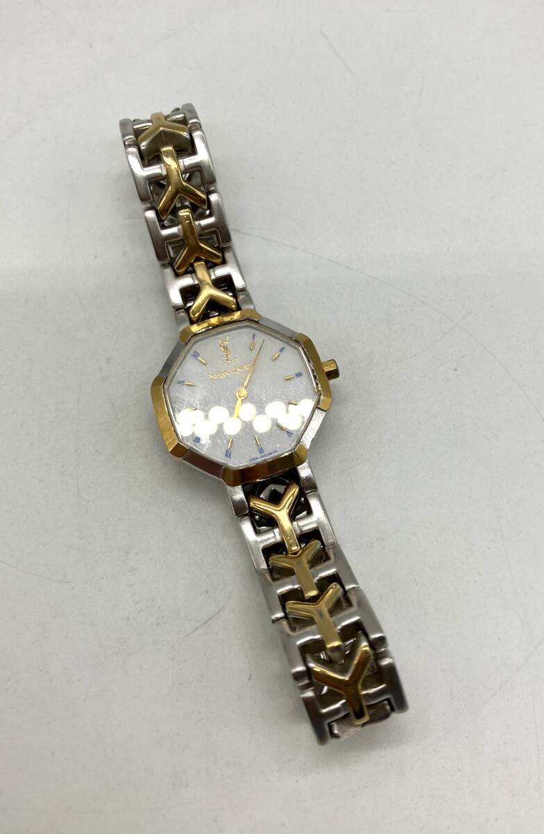 [19072]ivu* солнечный rolan раунд комбинированный 2200-226313 кварц женские наручные часы Yves Saint Laurent