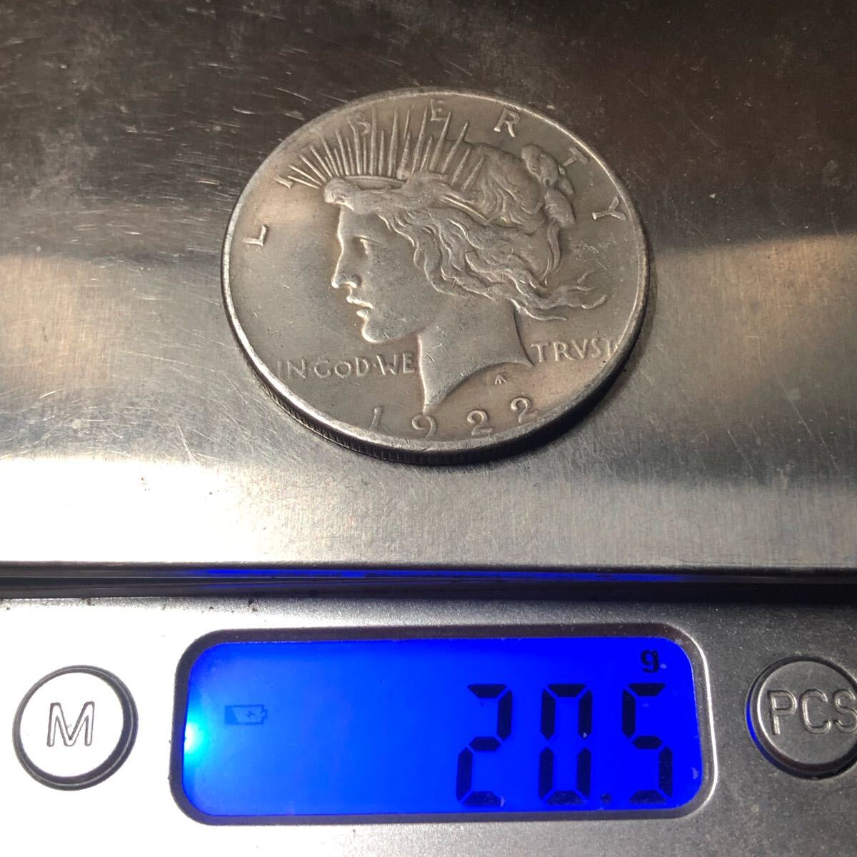 外国古銭 エーラコイン 1922年 ピースダラー 銀貨 1ドル リバティ 女神 イーグル アメリカ合衆国造幣局 大型銀貨 _画像6