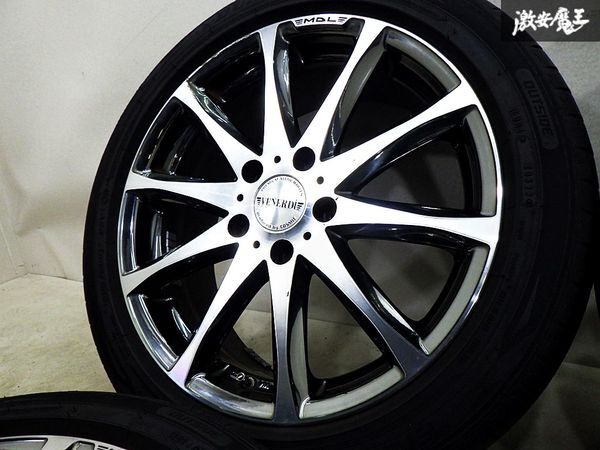 【良品】VENERDi ヴェネルディ 17インチ 7J +50 PCD 114.3 5穴 23年製 205/50R17 タイヤ 付 ホイール 4本 ノア ヴォクシー ハリアー 棚38D_画像6