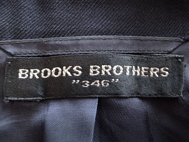 USA製 BROOKS BROTHERS ブルックスブラザーズ 346 70年代 ビンテージ ウール ３釦 紺 ブレザー 金釦 ブラス釦 サイズ 40 L 相当_画像9