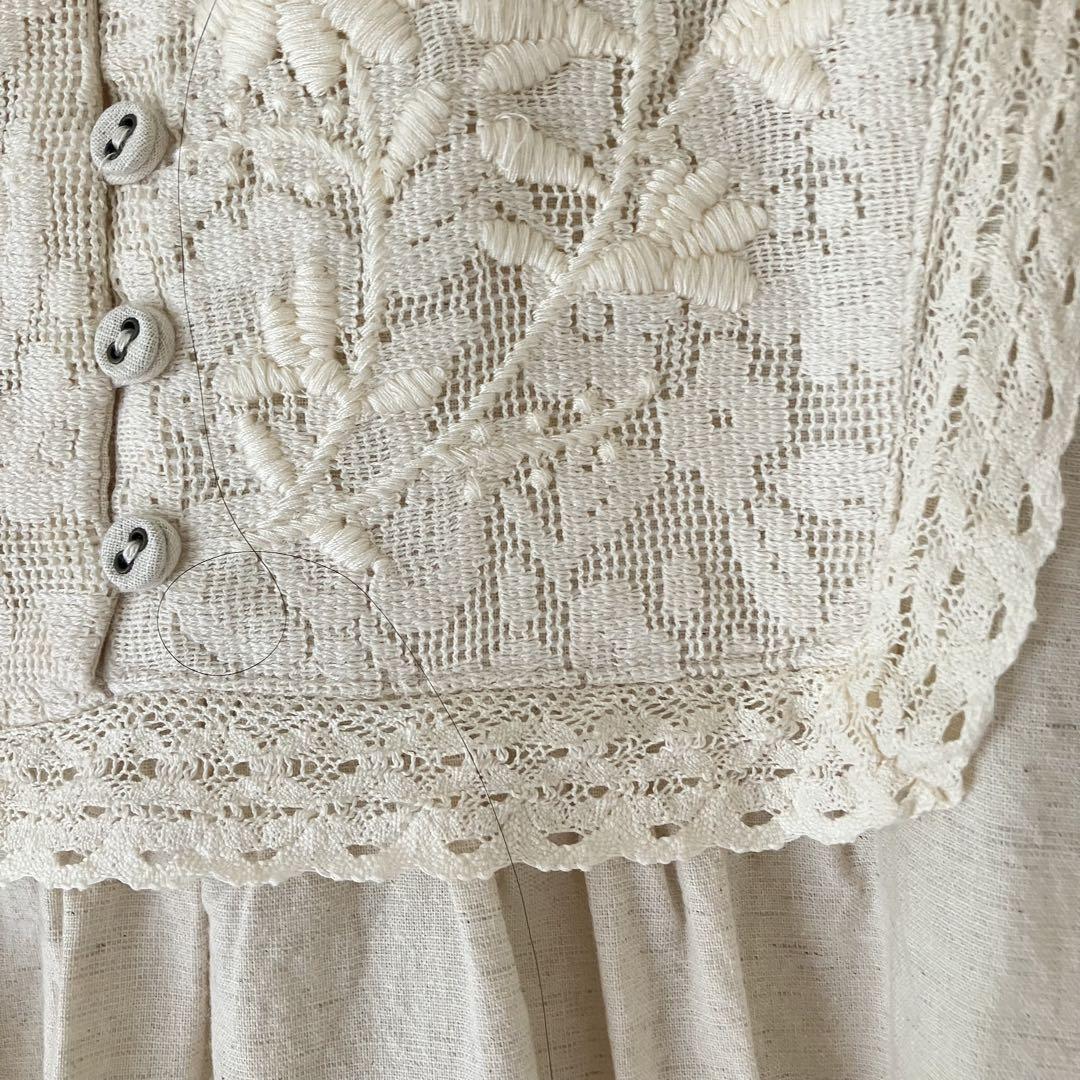 サマンサモスモス★sm2★きなり★胸元＆袖＊お花レース刺繍ワンピース_画像6