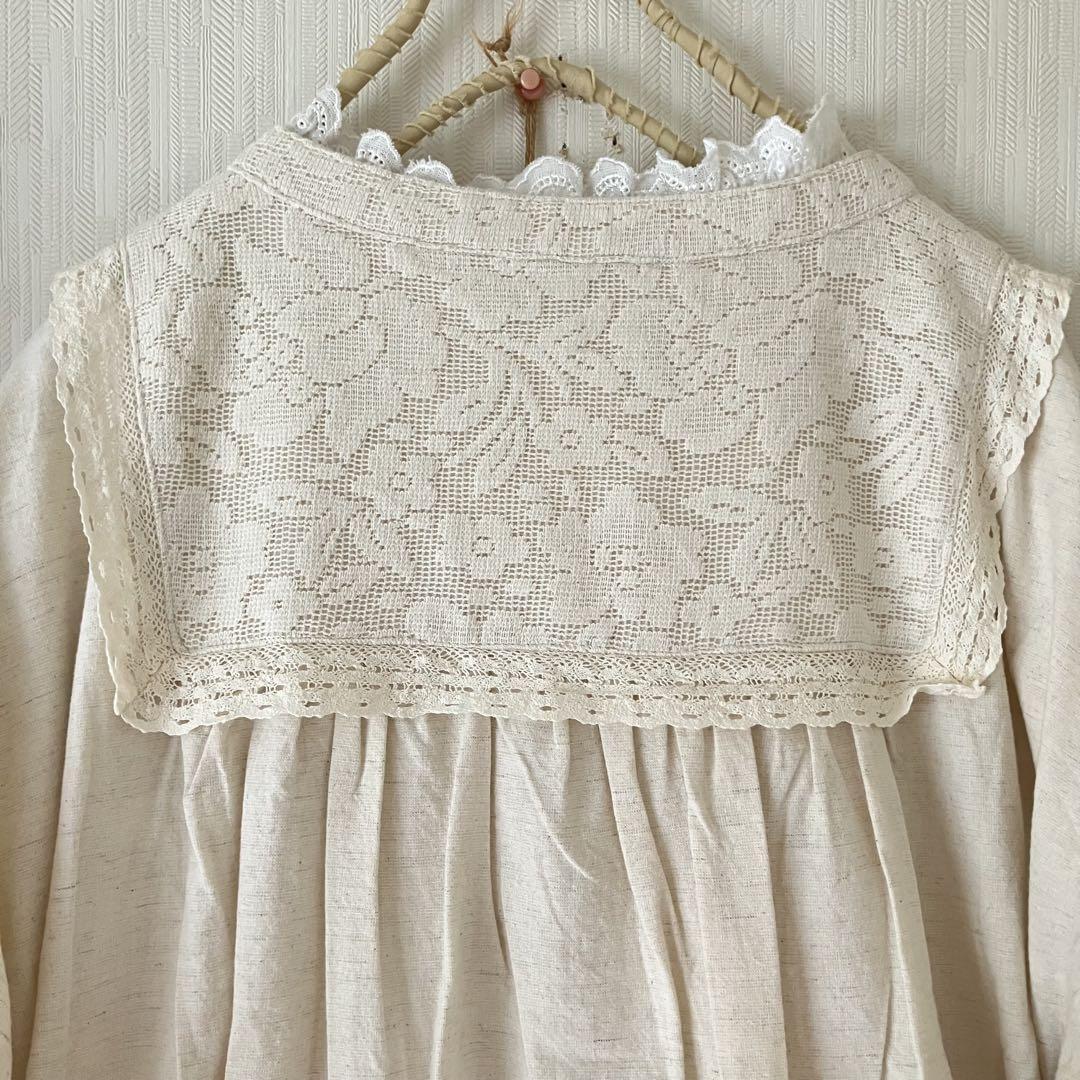 サマンサモスモス★sm2★きなり★胸元＆袖＊お花レース刺繍ワンピース_画像9