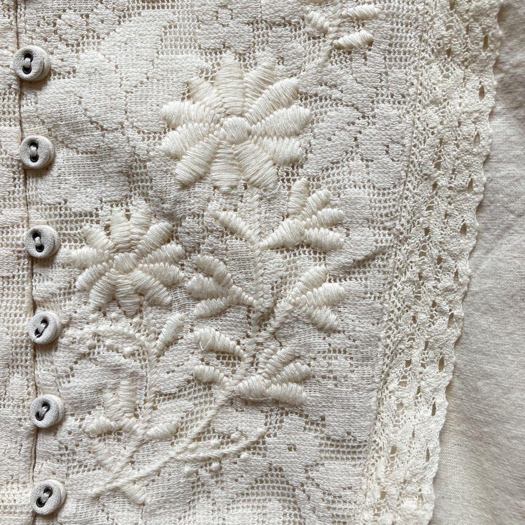 サマンサモスモス★sm2★きなり★胸元＆袖＊お花レース刺繍ワンピース_画像7