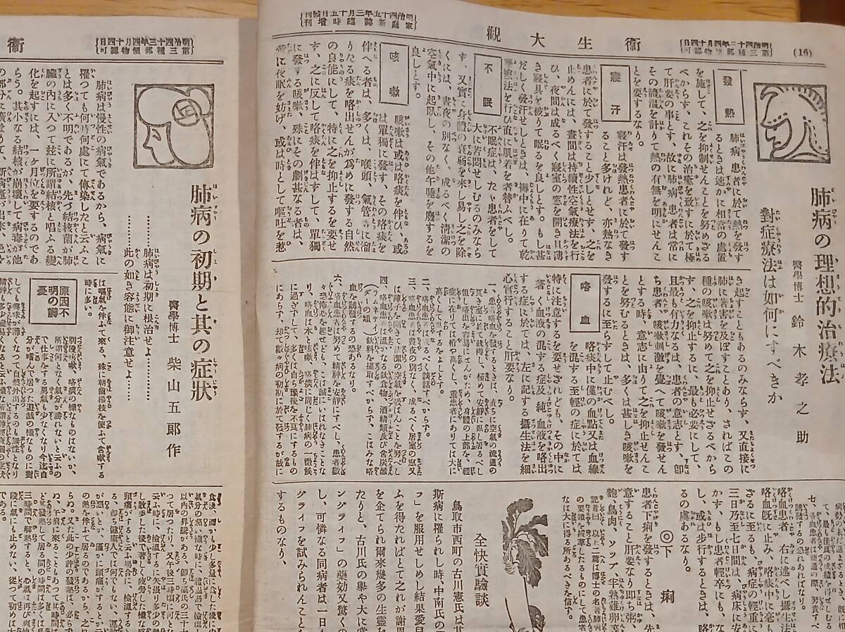 家庭新誌臨時増刊衛生大観 中西定太郎山田鐵藏佐野彪太池口慶三樫田十次郎高田早苗神谷白楊土田卯三郎柴山五郎作鈴木孝之助國澤健雄等医学_画像8