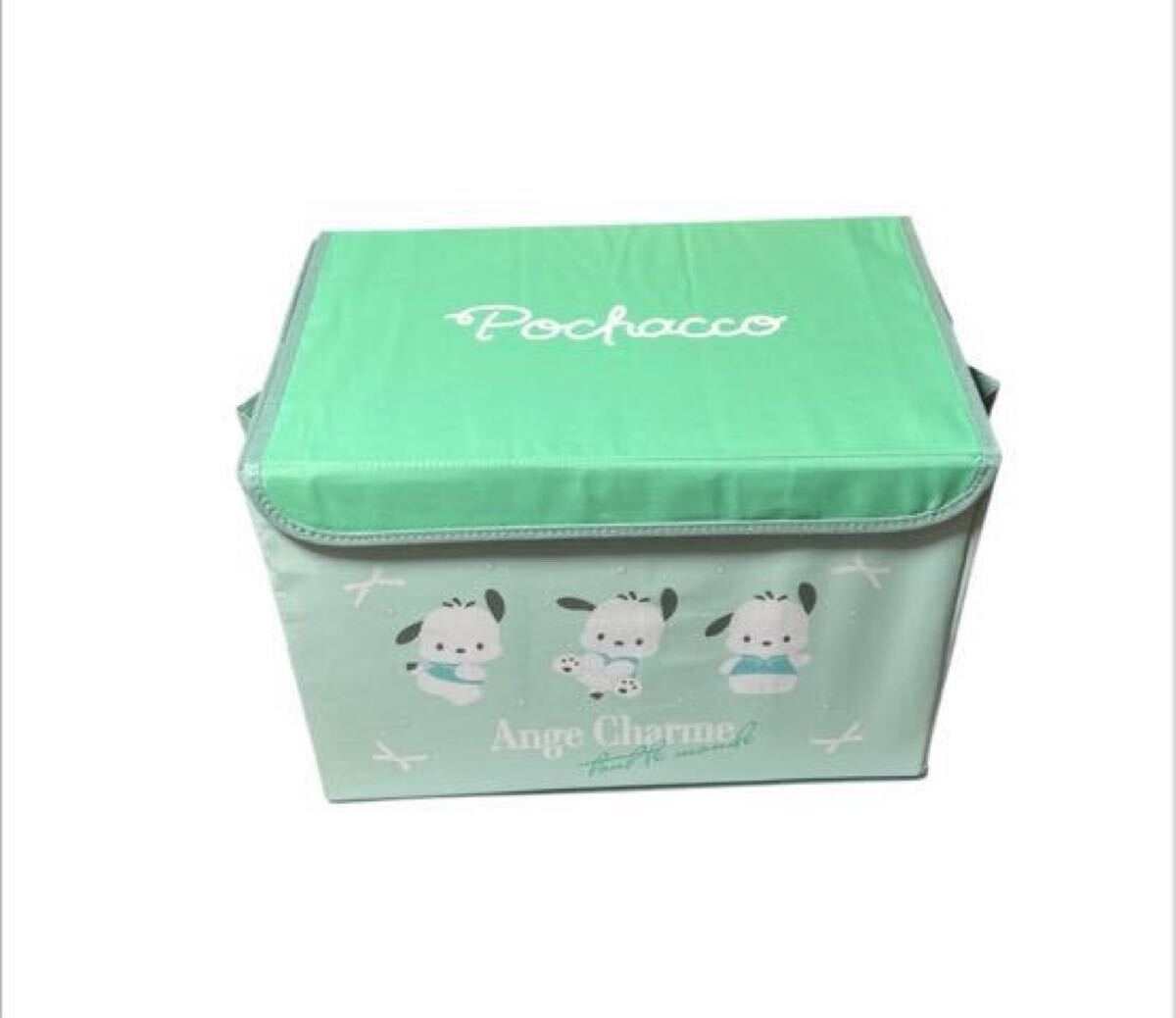 未使用 サンリオ しまむら 辻 希美 辻ちゃん コラボ アンジュシャルム ポチャッコ 折り畳み フタ付き 収納ボックス_画像2
