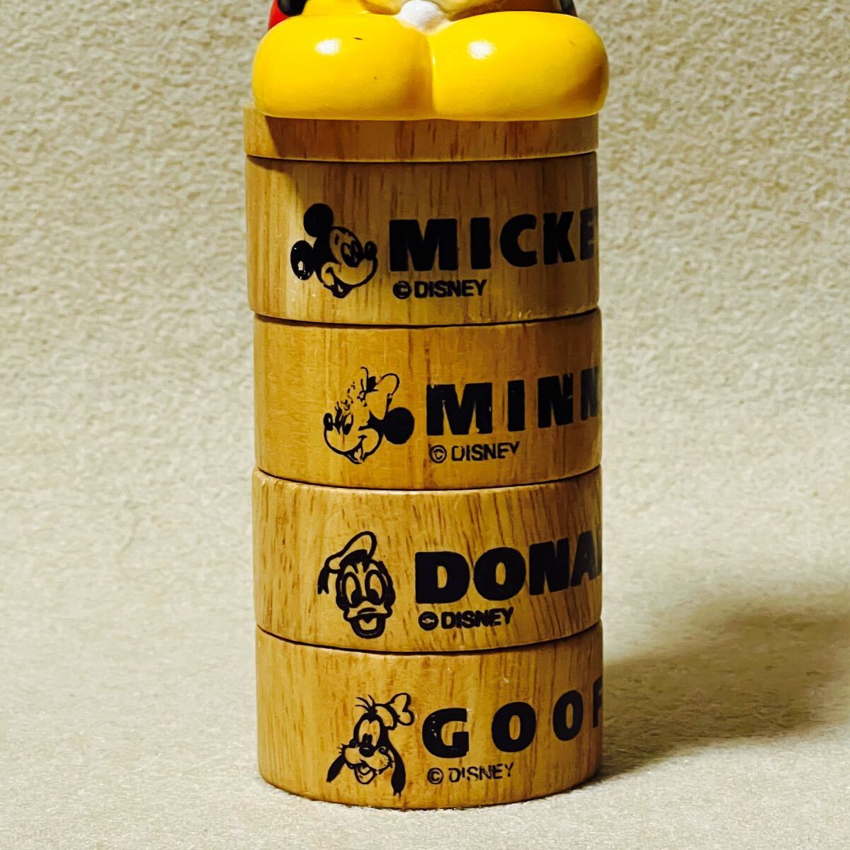 ディズニー ミッキーマウス だるま落とし ハンマークラッシュ 積み木崩し 木製 おもちゃ ミッキー 当時物 レトロ_画像3