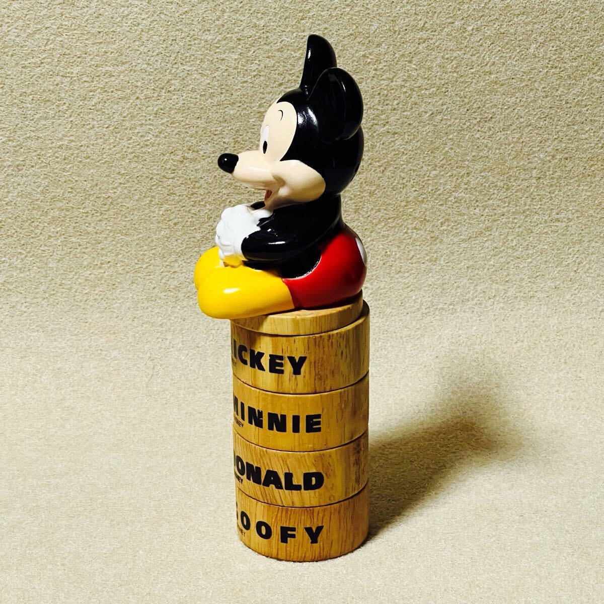 ディズニー ミッキーマウス だるま落とし ハンマークラッシュ 積み木崩し 木製 おもちゃ ミッキー 当時物 レトロ_画像4