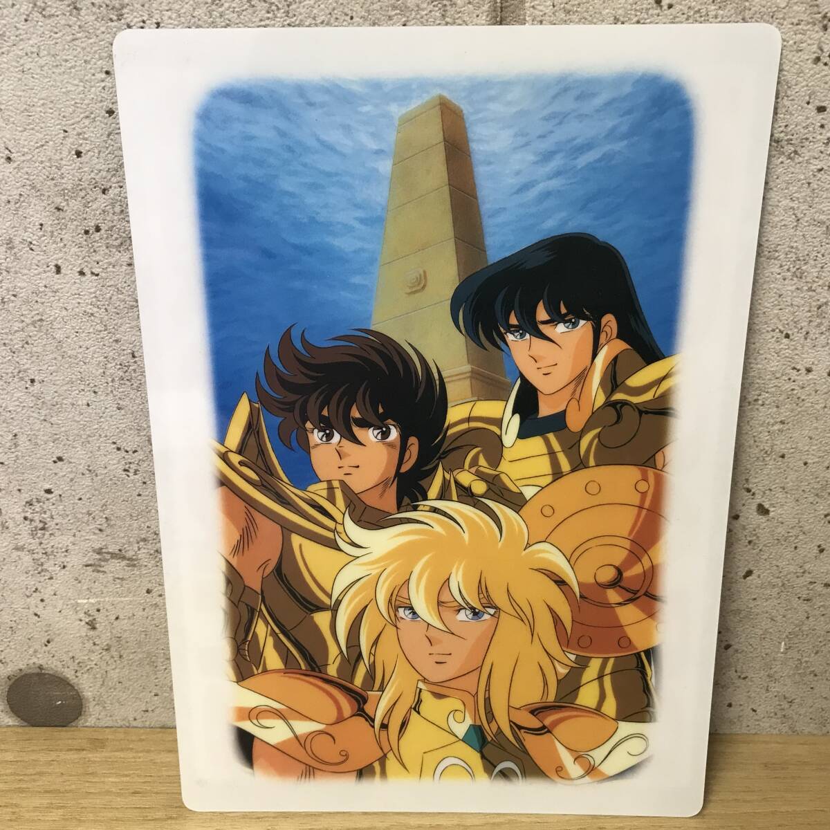 【送料無料】希少 聖闘士星矢 下敷き 2枚 星矢 氷河 紫龍 瞬 一輝 当時モノ ムービック セイカノート I1022-5_画像2