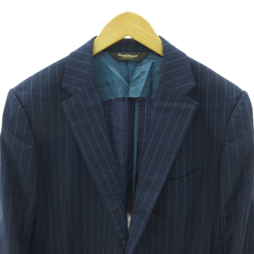 paul (pole) Stuart PAUL STUART tailored jacket блейзер необшитый на спине 2B полоса шерсть 48 темно-синий темно-синий 1022 #YHS8 мужской 