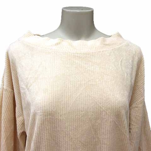 ニコアンド Niko and.. カットソー ボートネック コーデュロイ 長袖 3 M アイボリー 白 ホワイト /YK レディース_画像2