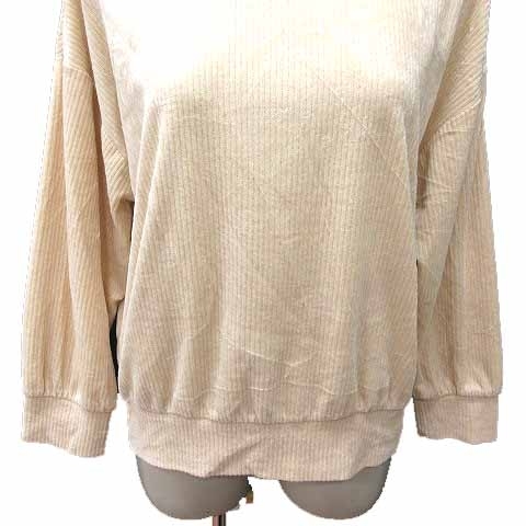 ニコアンド Niko and.. カットソー ボートネック コーデュロイ 長袖 3 M アイボリー 白 ホワイト /YK レディース_画像3
