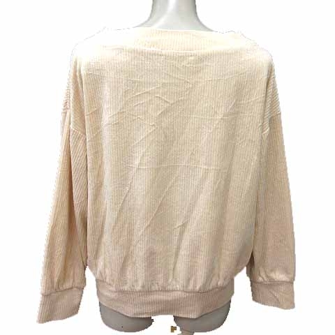 ニコアンド Niko and.. カットソー ボートネック コーデュロイ 長袖 3 M アイボリー 白 ホワイト /YK レディース_画像4