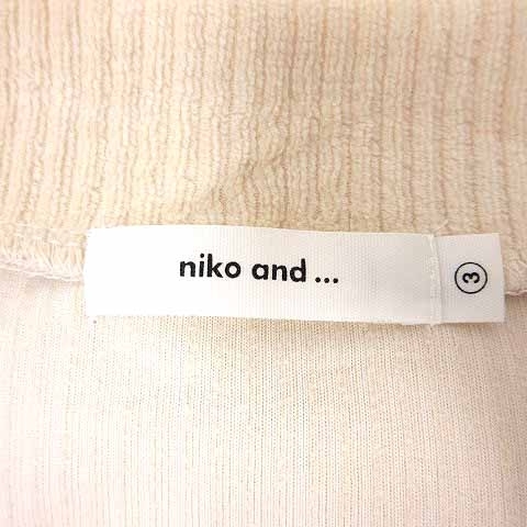 ニコアンド Niko and.. カットソー ボートネック コーデュロイ 長袖 3 M アイボリー 白 ホワイト /YK レディース_画像5