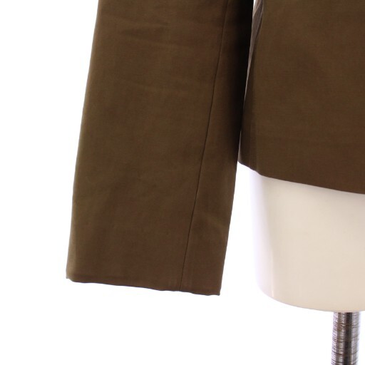 セリーヌ CELINE スタンドカラージャケット アウター ショート丈 ストレッチ 40 茶 ブラウン /BB レディース_画像8