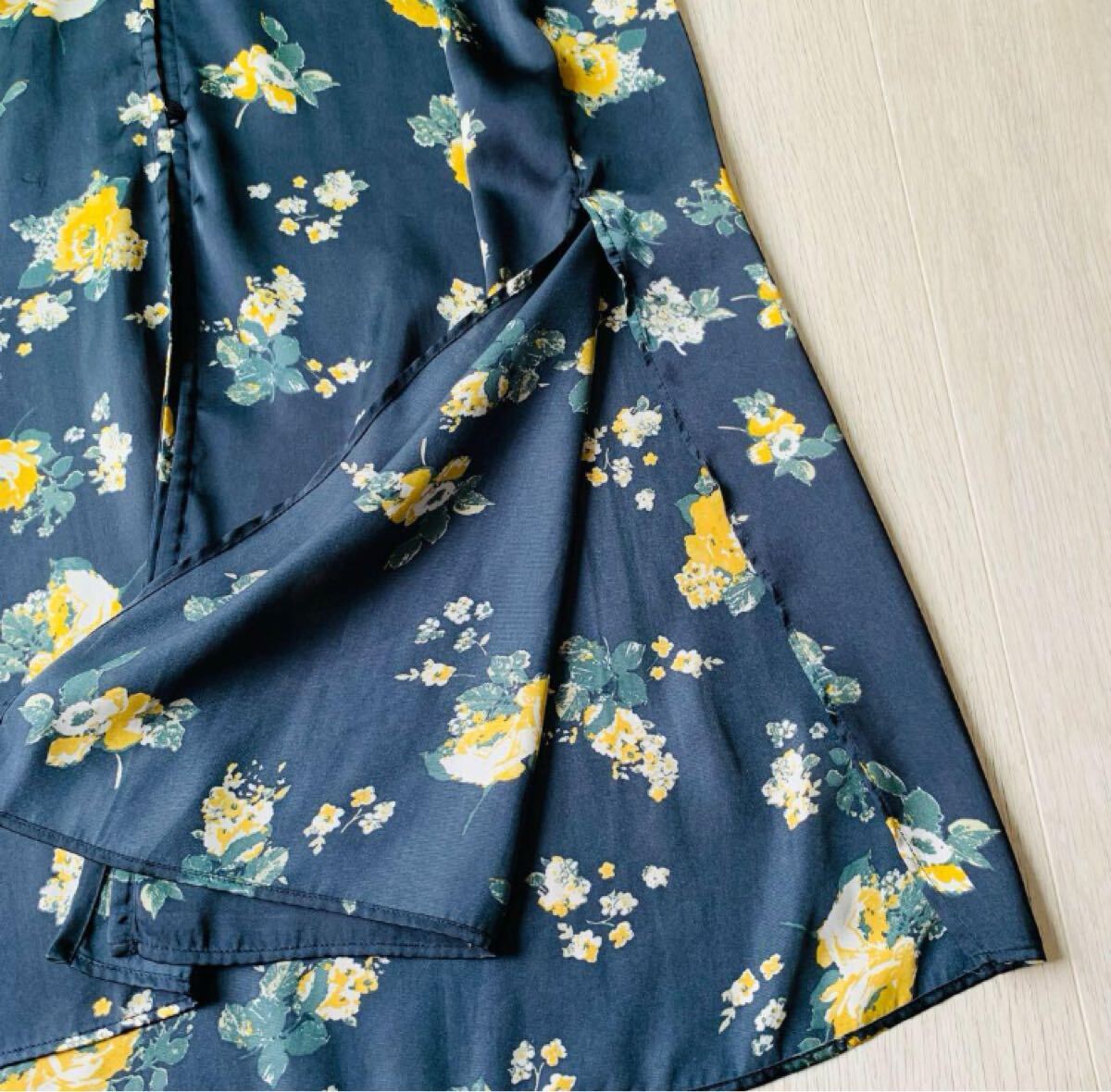 コラージュガリャルダガランテ 花柄ロングワンピース 総柄 ネイビー Fサイズ_画像5