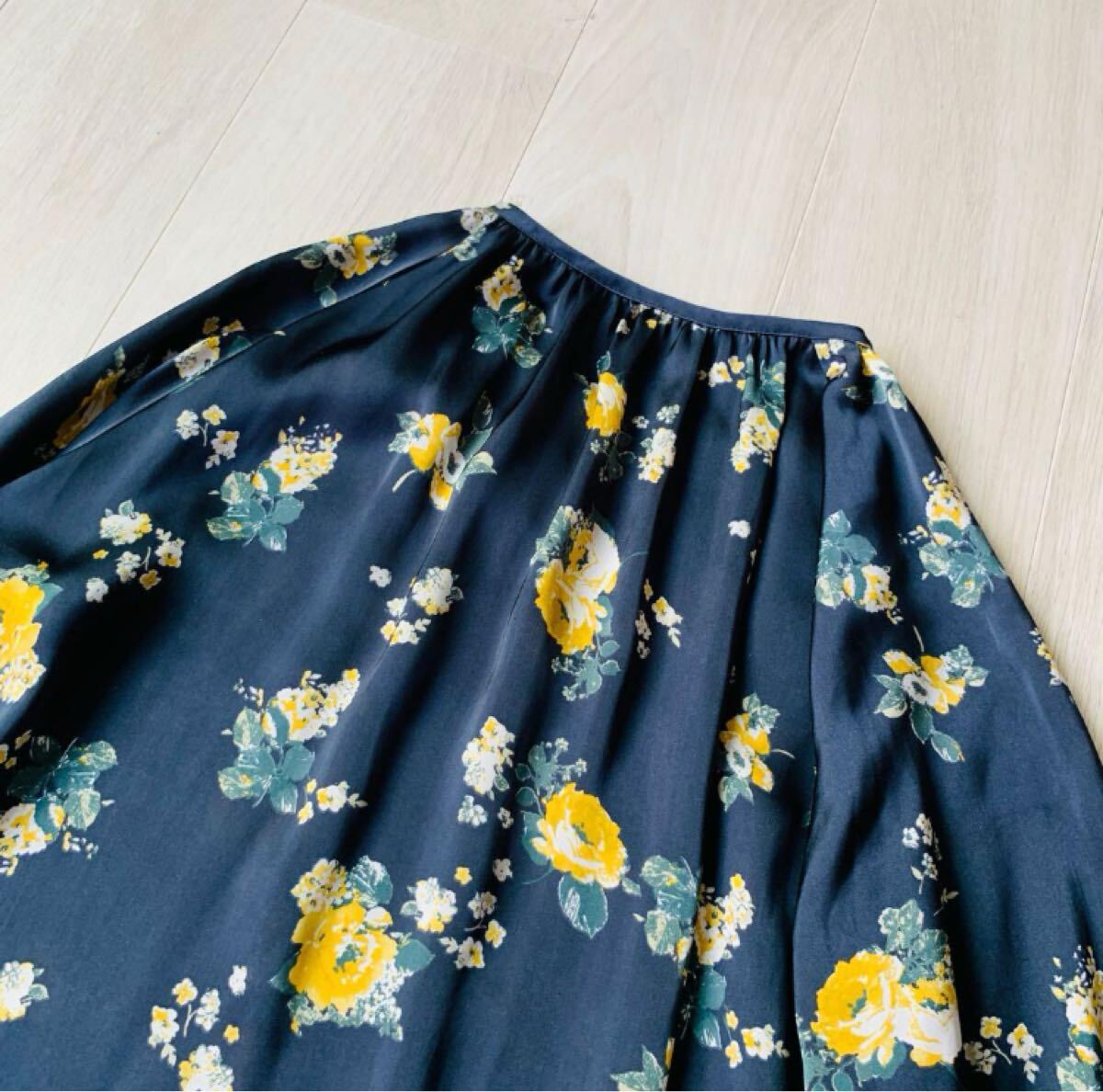 コラージュガリャルダガランテ 花柄ロングワンピース 総柄 ネイビー Fサイズ_画像7