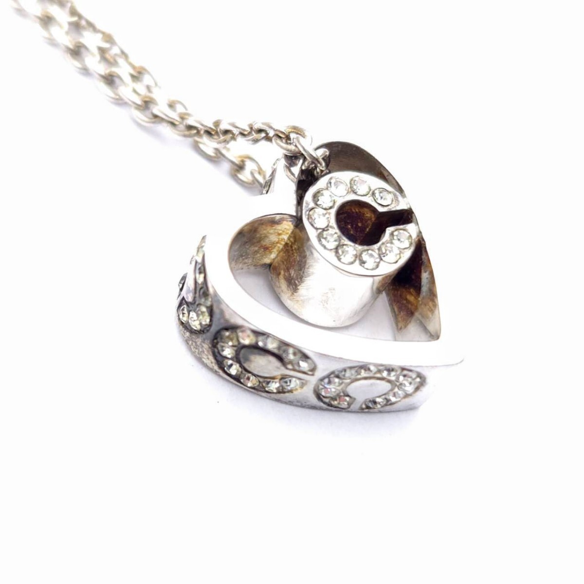 ラインストーン コーチ COACH ハート ネックレス  ペンダント  アクセサリー メモB6−50_画像6