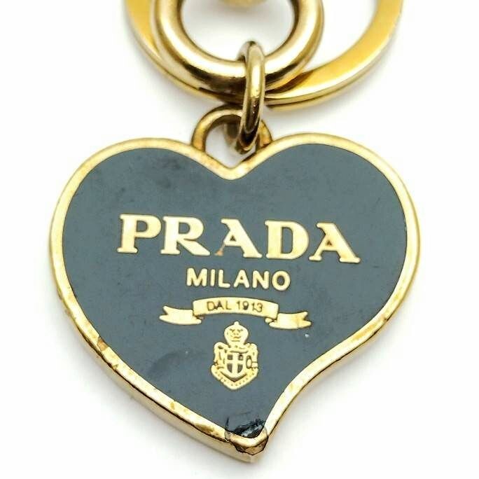 チャーム PRADA プラダ キーリング ハート キーホルダー カード付き メモA10▲_画像3