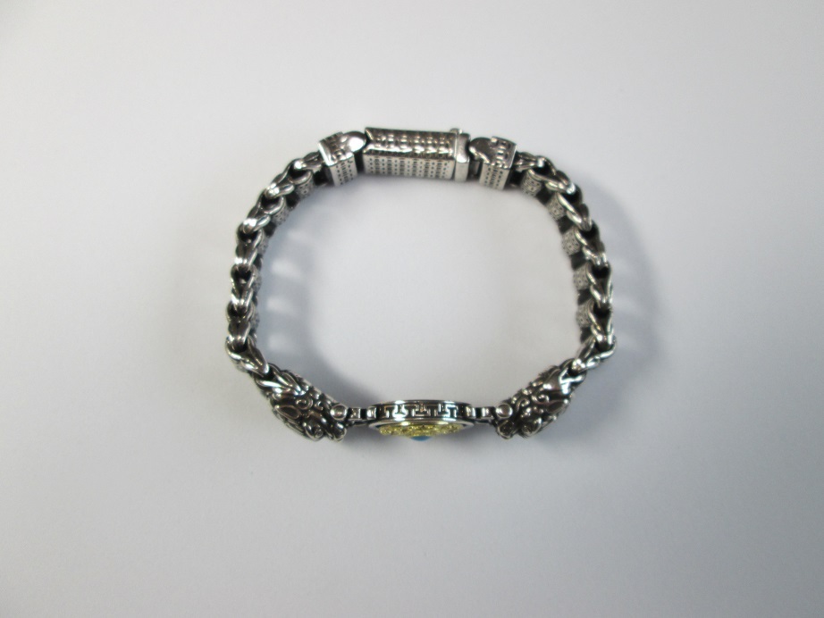 ブレスレット シルバー ひきゅう 貔貅 六字真言 マントラ サンスクリット ルーレット 財運 幸運 お守り ヴィンテージ風 かっこいい_画像3