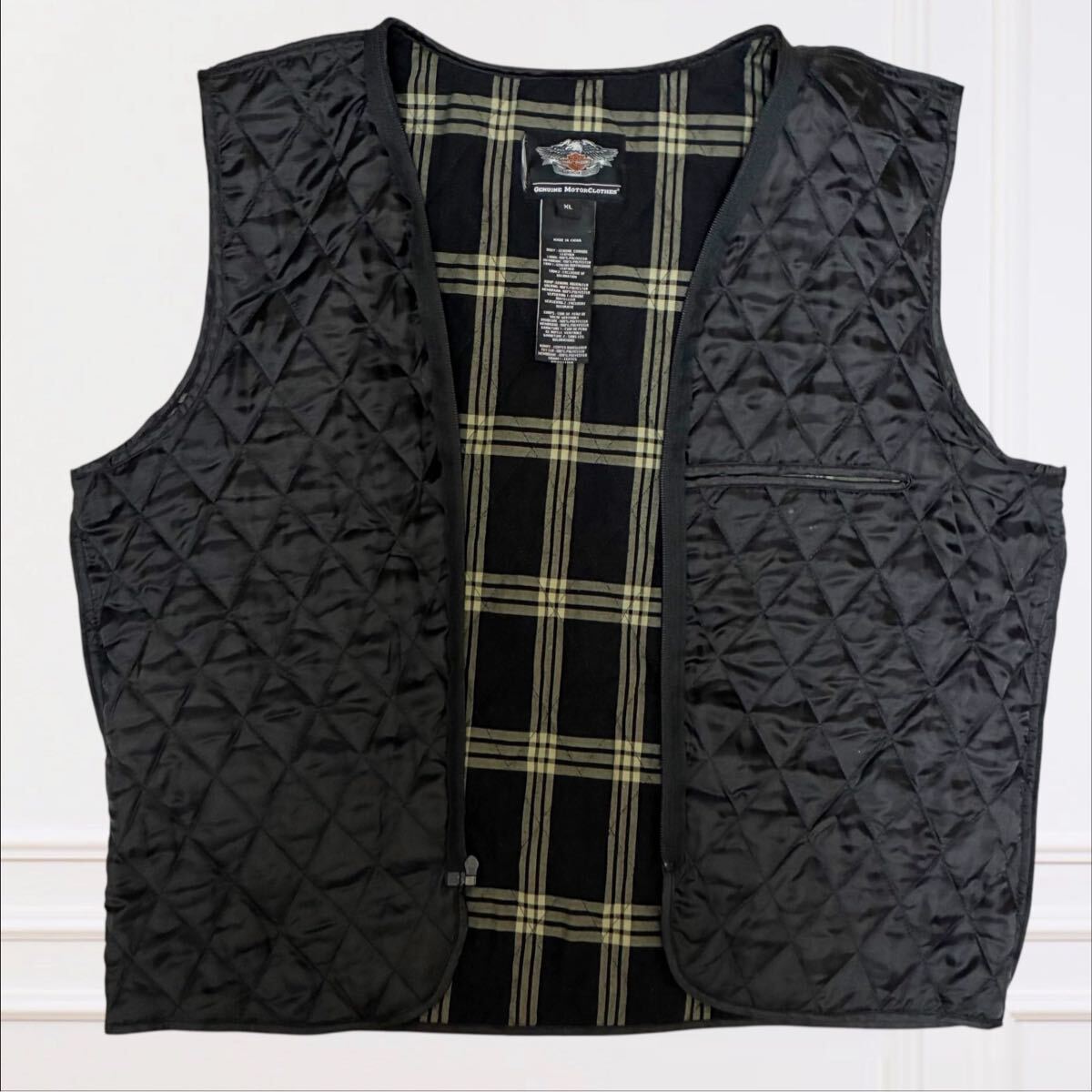 【美品/XL】Harley-Davidson ハーレーダビッドソン メンズ デカロゴ シングルライダース ライナー付 レザージャケット 牛革 ブラック 黒 _画像6