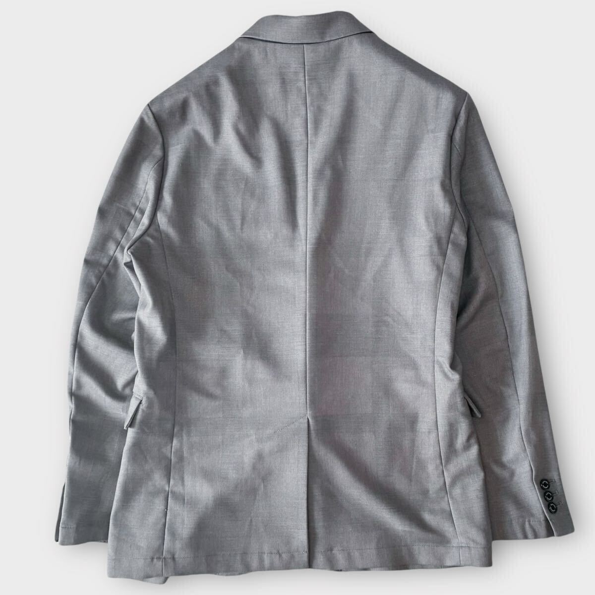 BLACK LABEL ブラックレーベル クレストブリッジ メンズ テーラードジャケット ビジネス メガチェック柄 シャドー アンコン M グレー 灰色_画像9