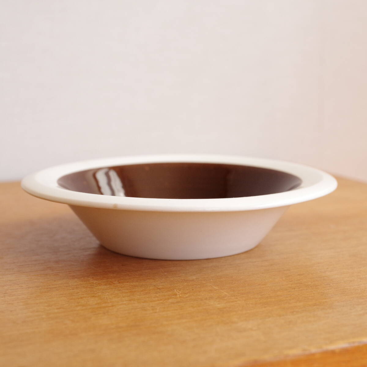 ビンテージ ARABIA Faenza ブラウン スープ プレート ファエンツァ アラビア 深皿 ボウル ヒビあり 金継ぎ用_画像3