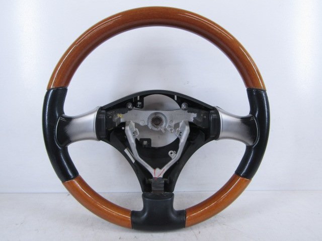 [11T F2] ダイハツ L650S ミラジーノ ステアリングハンドル ウッドコンビハンドル_画像1