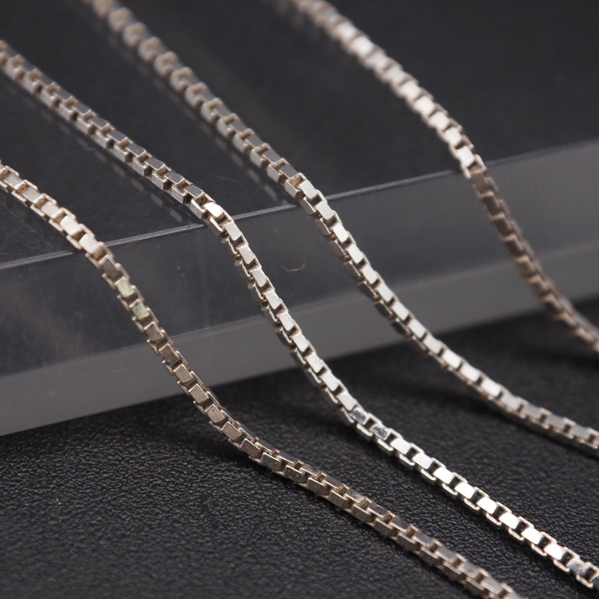 G445 ヴィンテージ S925 ITALY刻印 ネックレス ベネチアンチェーン デザイン シルバー_画像9